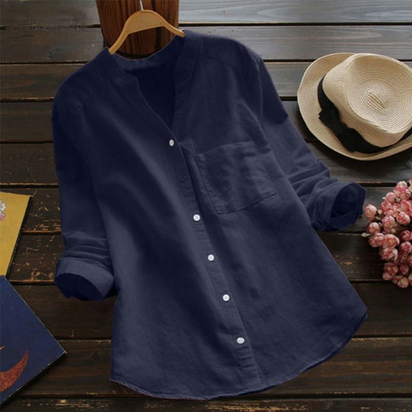 Camicia da donna Aloyse – Lino-cotone traspirante, vestibilità comoda e rilassata