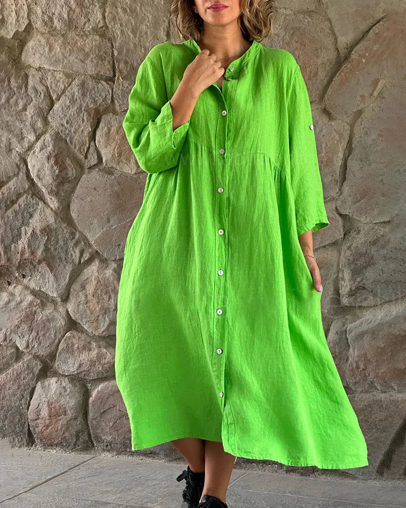 Alya Robe Chemise Femme – Fluide & Élégante pour Été, Bureau ou Sorties Décontractées