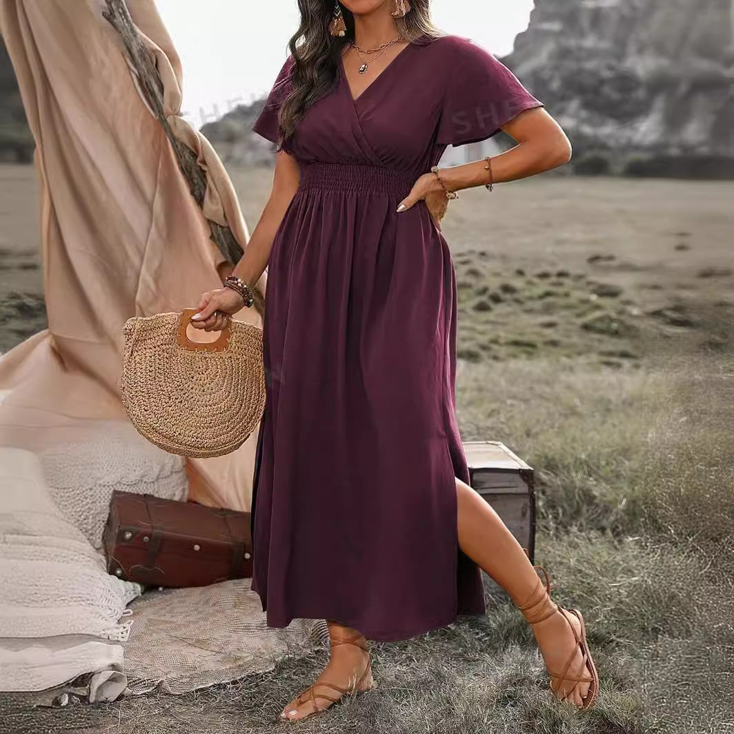 Abito lungo da donna Vanessa – Abito lungo nero con vita arricciata e vestibilità fluida ed elegante