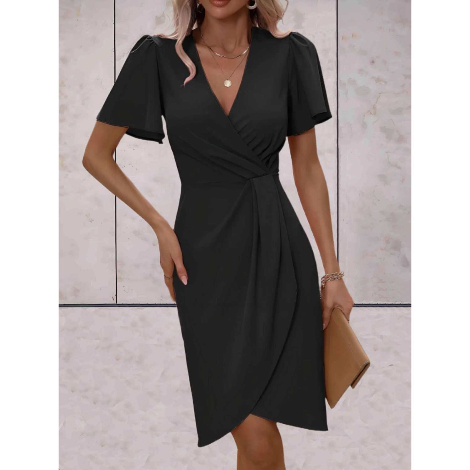 Abito avvolgente da donna Evelina - Abito elegante per serate festive e occasioni chic