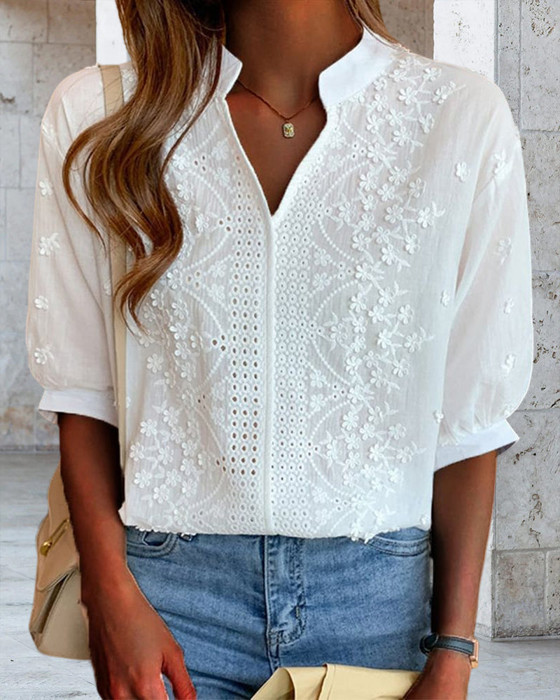 Camicetta da donna Emelia: elegante top con maniche a sbuffo e vestibilità comoda