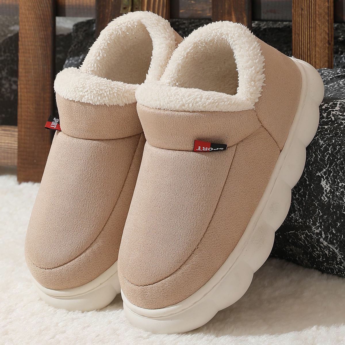 Rebecca – Baskets Plateforme en Peluche pour Femme – Chaussures Hiver Douces et Chaudes avec Doublure Confortable