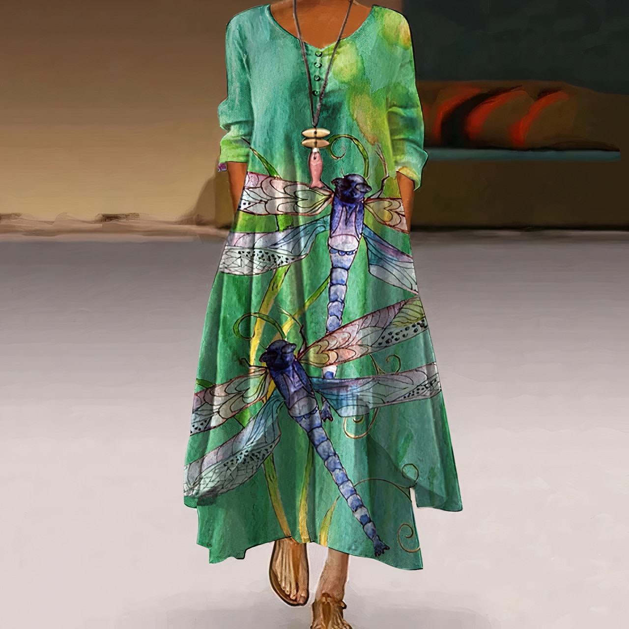 Abito in cotone da donna Lizbeth - Elegante abito ecologico e traspirante per tutte le stagioni