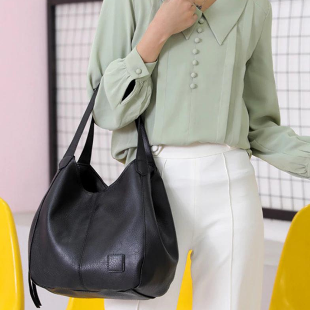 Elowen Sac à Épaule Femme – Luxe en Cuir Véritable avec Design Intemporel et Compartiments Pratiques