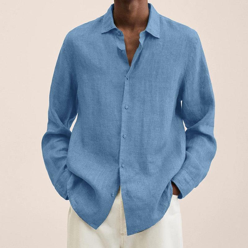 Camicia da uomo Giovanni – Lino traspirante, maniche lunghe, design classico ed elegante