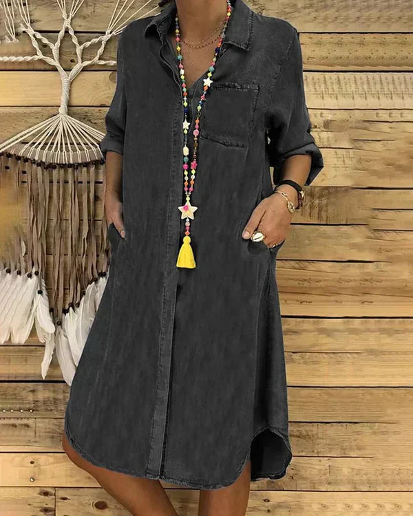 Abito camicia in denim da donna Morgane: vestibilità comoda e leggera