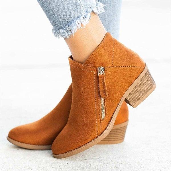 Maeve Bottes Femme à Plateforme en Daim – Cuir Élégant, Confort Optimal & Fermeture Zip Latérale Pratique