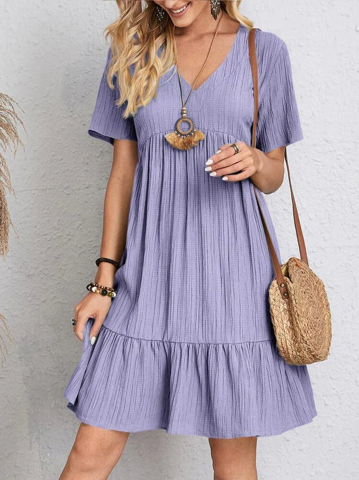Abito estivo da donna Julietta: abito ampio con scollo a V e comfort arioso per le giornate calde