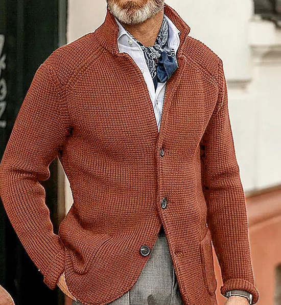 Edward Blazer Homme Vintage – Col Montant Élégant, Manches Longues & Style Intemporel