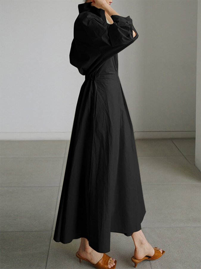 Robe Midi Femme Shane – Style Vintage avec Taille Cintrée & Jupe Évasée Légère