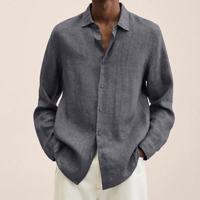 Camicia da uomo Giovanni – Lino traspirante, maniche lunghe, design classico ed elegante