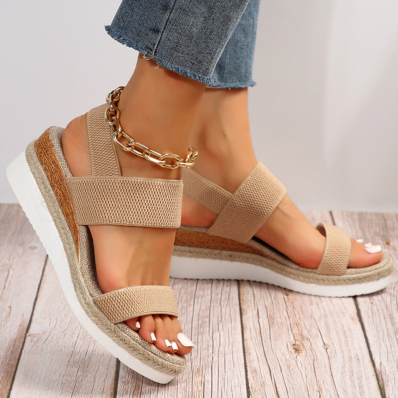 Sandali con plateau da donna Anna - Cinturini elastici e comodi sandali estivi con un look elegante