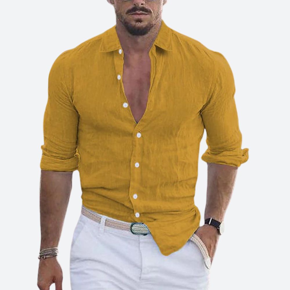 Rogelio | Camicia da uomo con colletto rovesciato e vestibilità comoda per l'estate