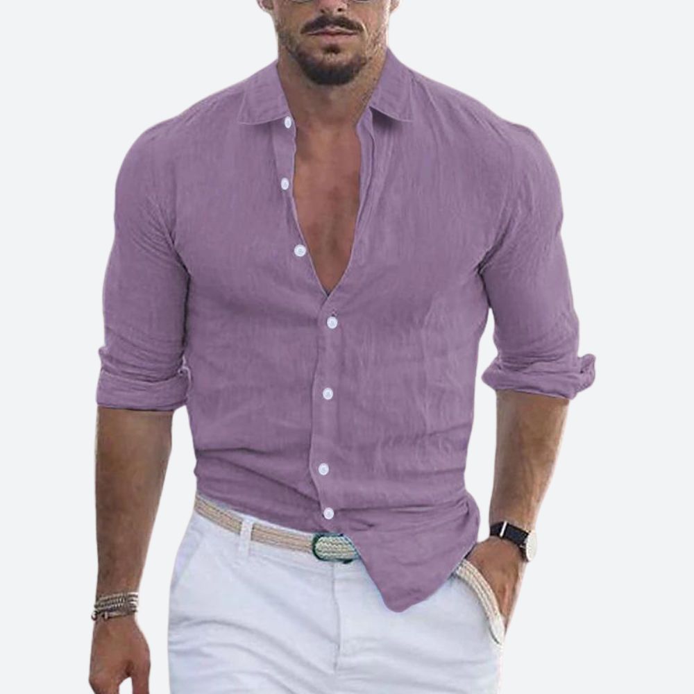 Rogelio | Camicia da uomo con colletto rovesciato e vestibilità comoda per l'estate