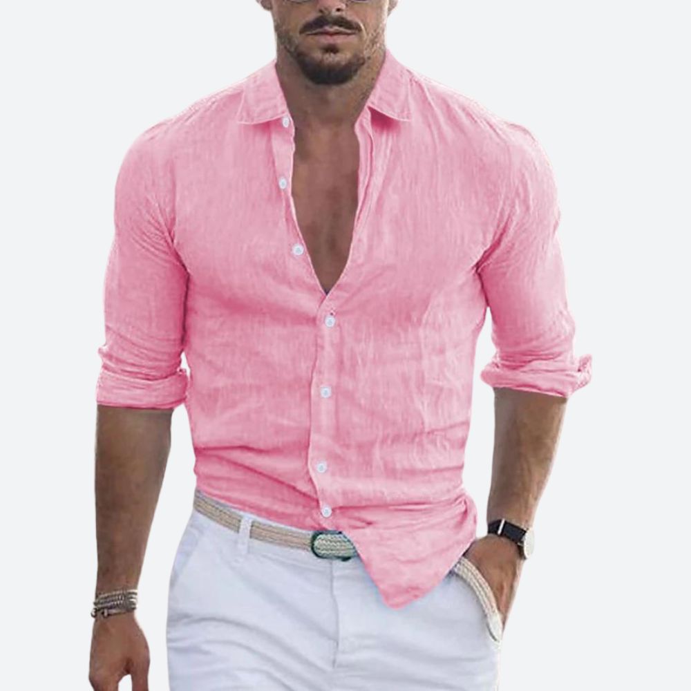 Rogelio | Camicia da uomo con colletto rovesciato e vestibilità comoda per l'estate