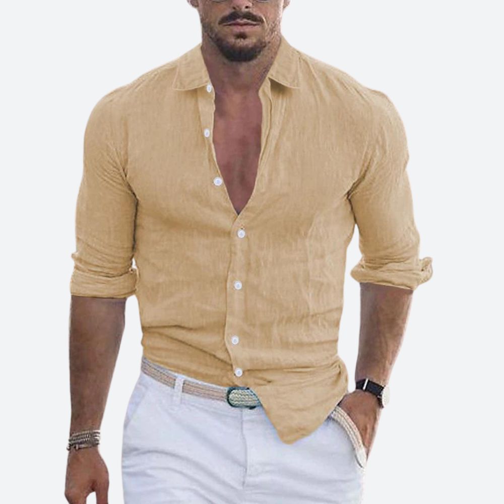 Rogelio | Camicia da uomo con colletto rovesciato e vestibilità comoda per l'estate