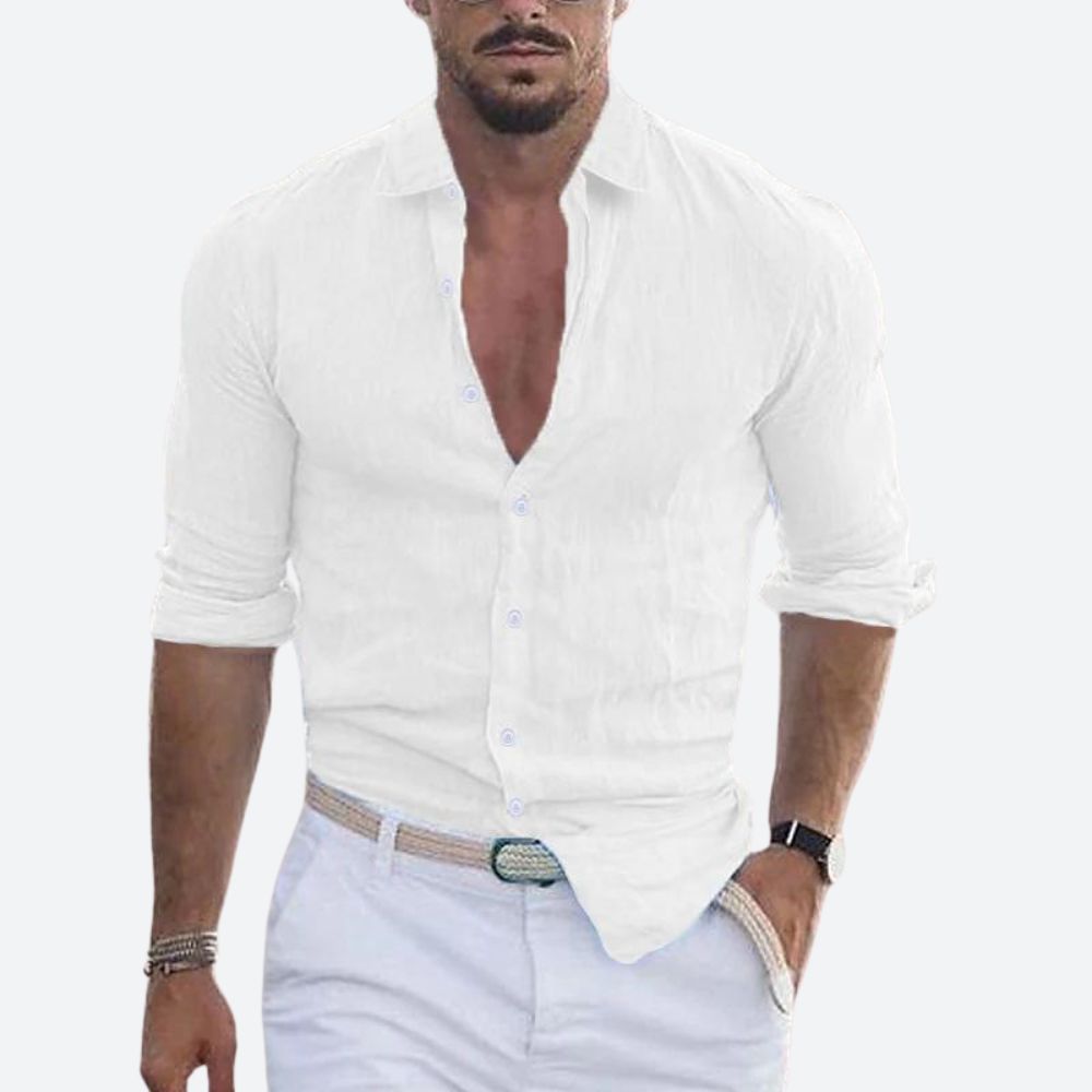 Rogelio | Camicia da uomo con colletto rovesciato e vestibilità comoda per l'estate