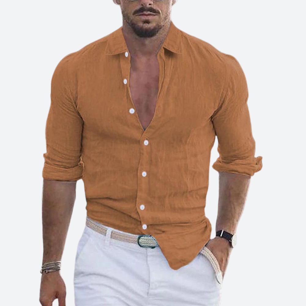 Rogelio | Camicia da uomo con colletto rovesciato e vestibilità comoda per l'estate