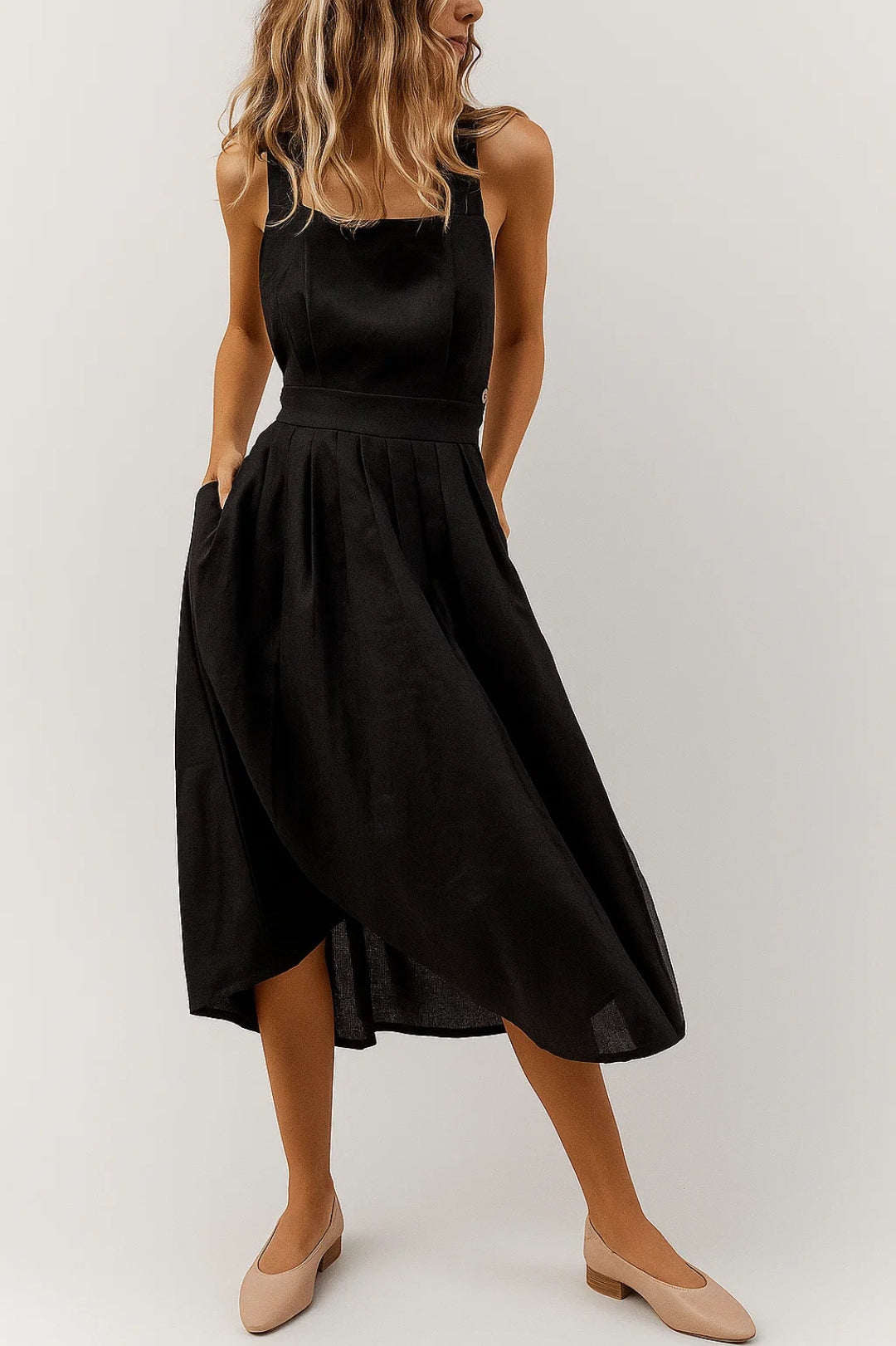 Abito in lino Chana – Elegante abito senza schienale in lino leggero e arioso