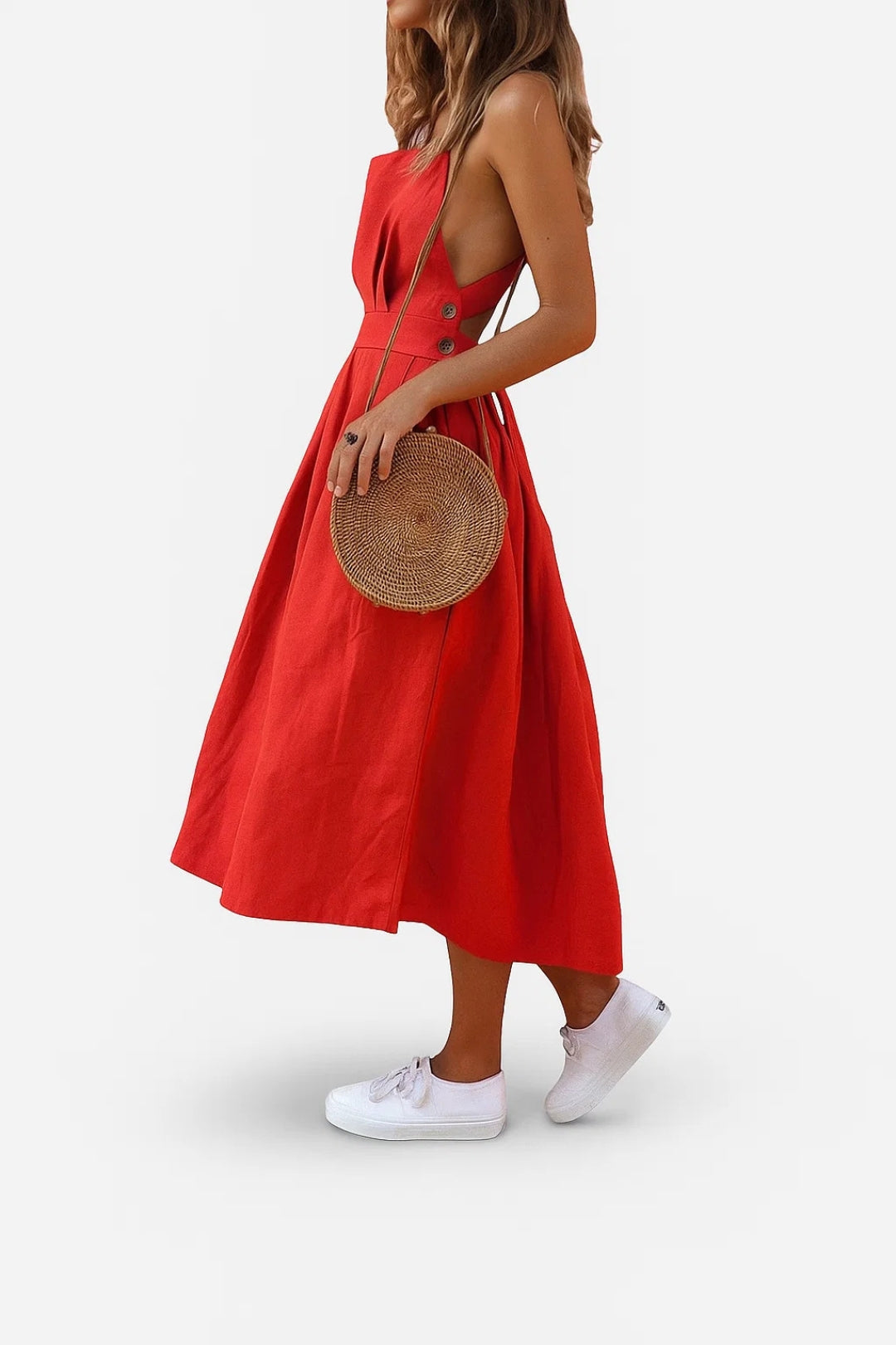 Abito in lino Chana – Elegante abito senza schienale in lino leggero e arioso