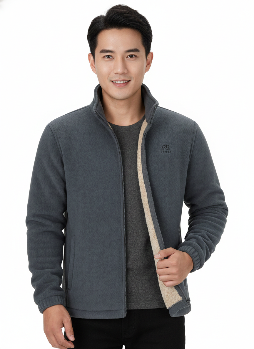 Alvin unisexová fleecová bunda s podšívkou Sherpa – teplá, pohodlná a na každodenné nosenie