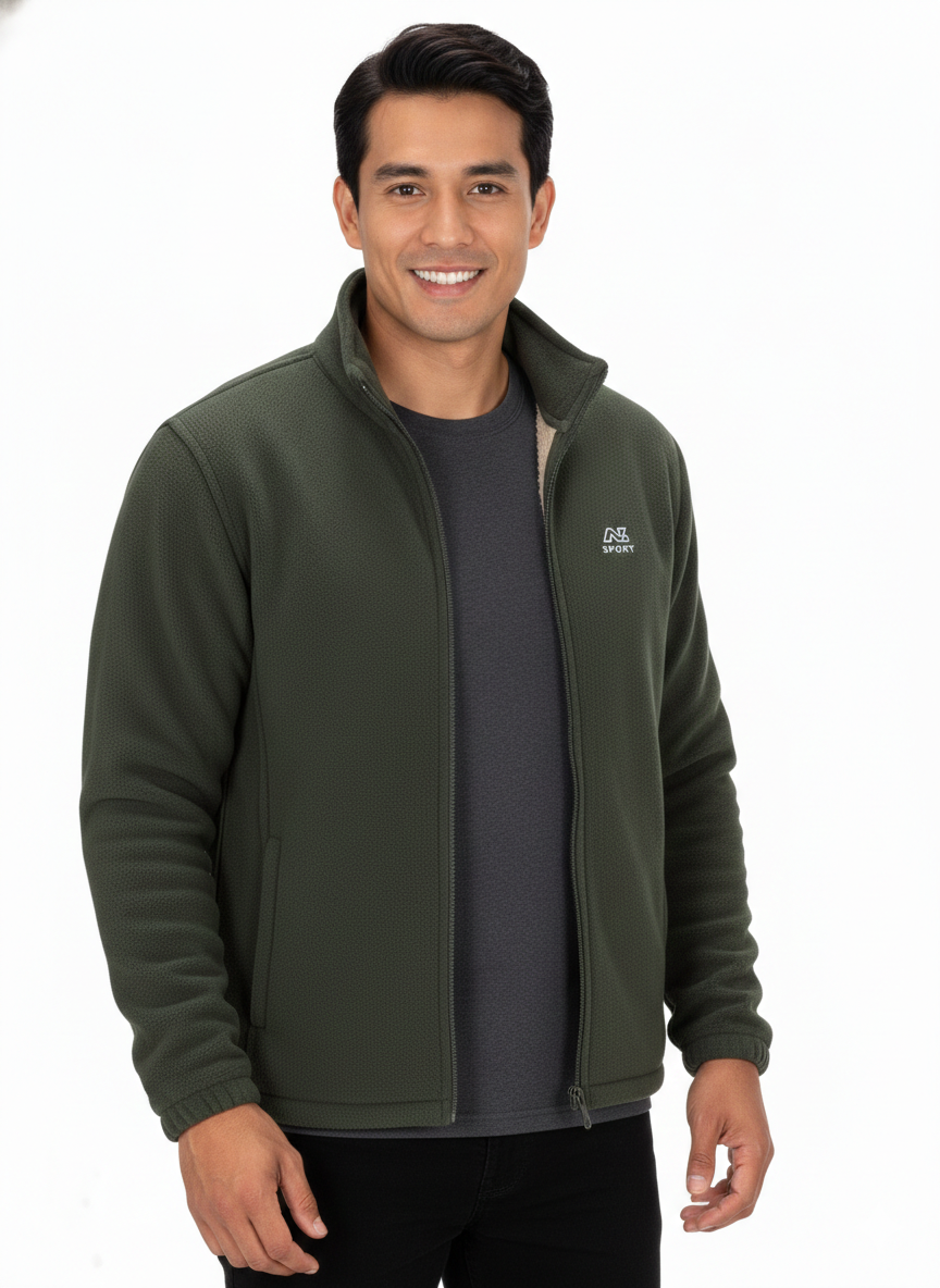 Alvin Chaqueta Polar Unisex con Forro Sherpa – Caliente, Cómoda y para Uso Diario