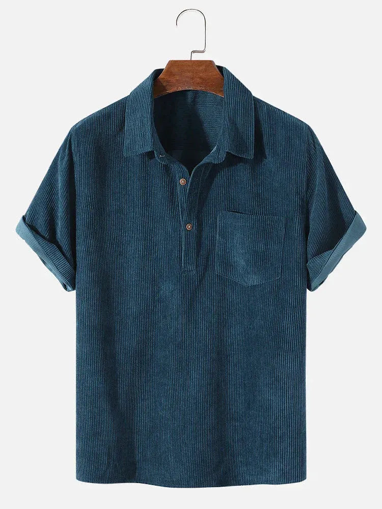Camicia a maniche corte da uomo Edward: tessuto strutturato leggero e traspirante e vestibilità comoda per l'estate