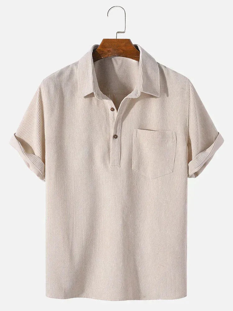 Camicia a maniche corte da uomo Edward: tessuto strutturato leggero e traspirante e vestibilità comoda per l'estate