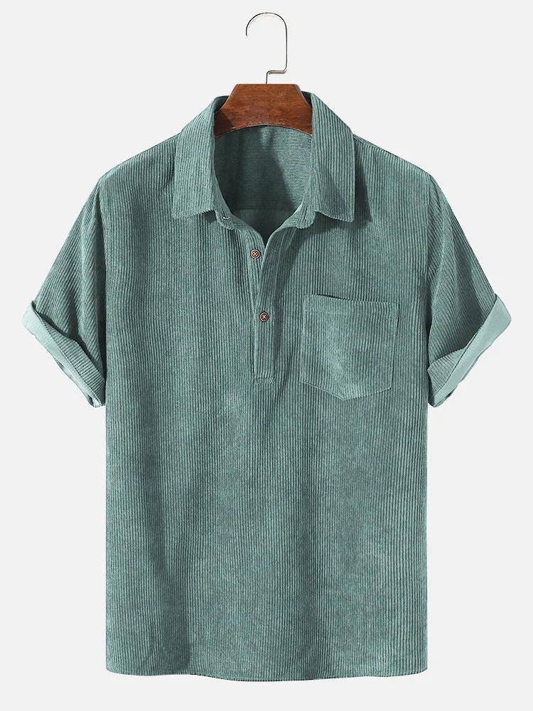 Camicia a maniche corte da uomo Edward: tessuto strutturato leggero e traspirante e vestibilità comoda per l'estate