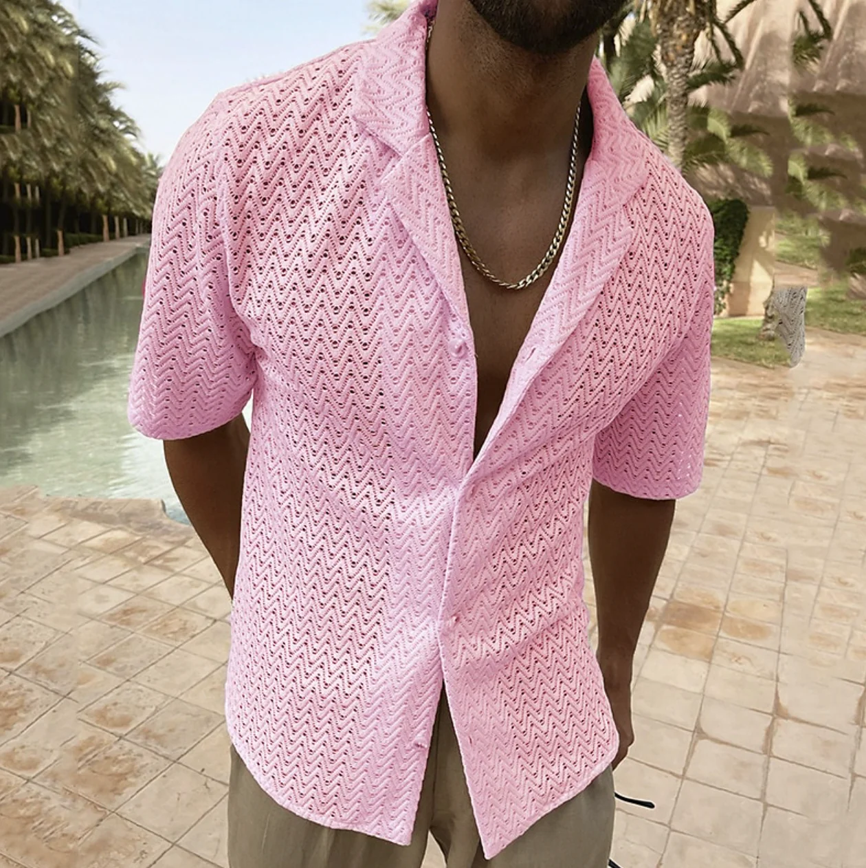 Camicia a maniche corte da uomo Vince: cotone leggero e traspirante, vestibilità comoda per le giornate estive