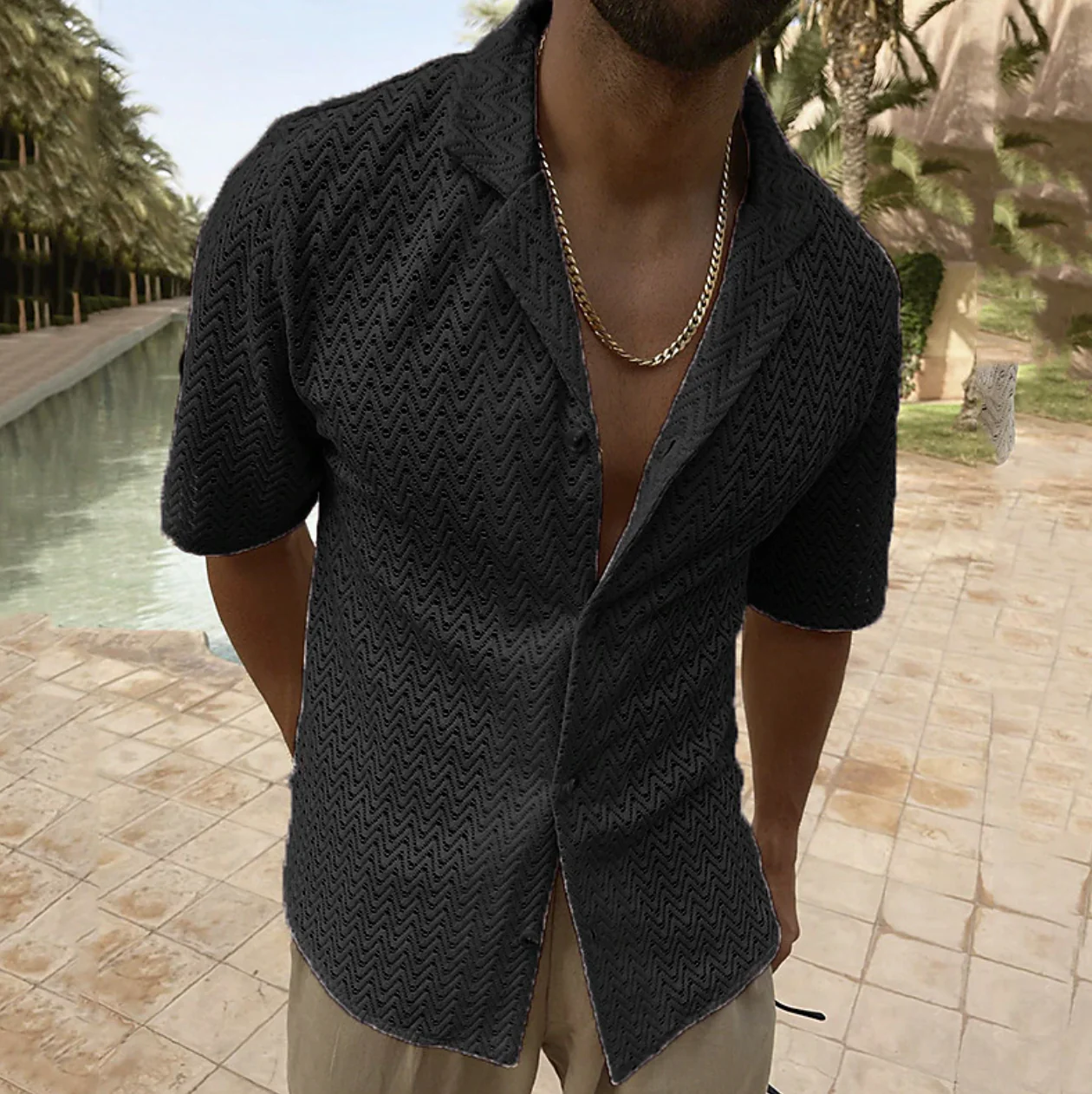 Camicia a maniche corte da uomo Vince: cotone leggero e traspirante, vestibilità comoda per le giornate estive