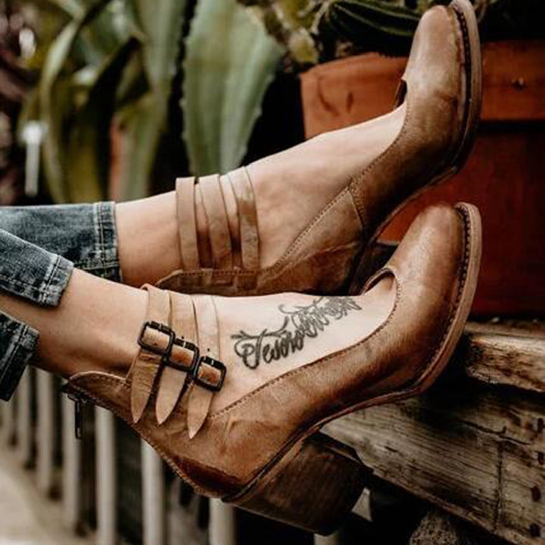 Sage Women's Heels - Tacchi spessi in pelle vegana con vestibilità comoda e design alla moda