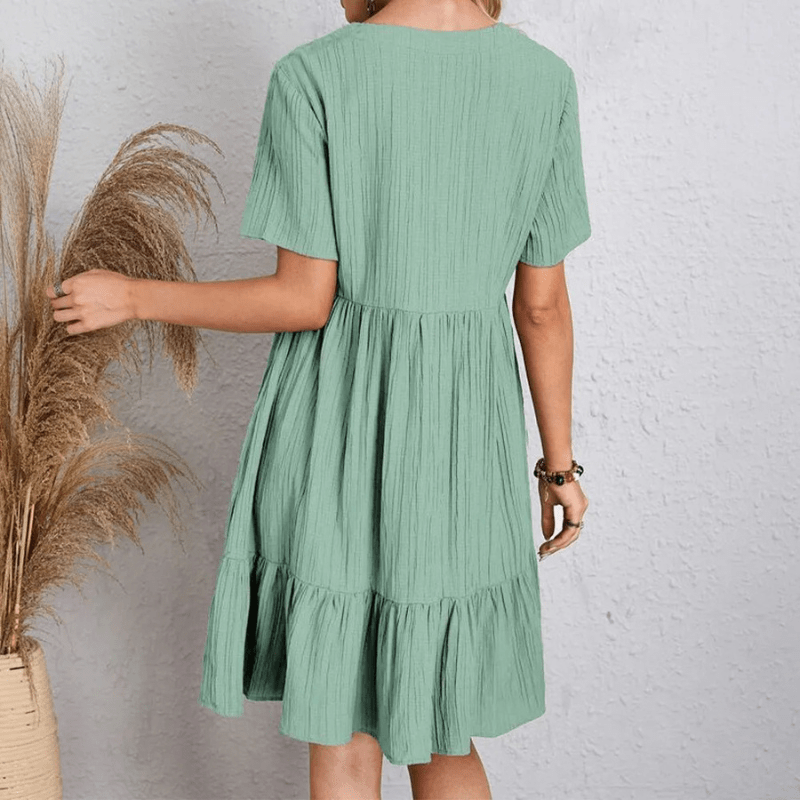 Mini abito da donna Audrey - Abito estivo leggero con scollo a V e maniche corte per il massimo comfort