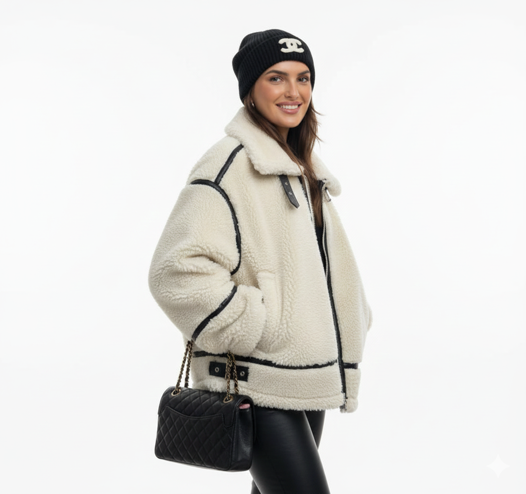 Aurora Manteau Teddy Γυναικείο – Μαλακό Μπεζ Μπουφάν με Χαλαρή Γραμμή & Άνετο Στυλ