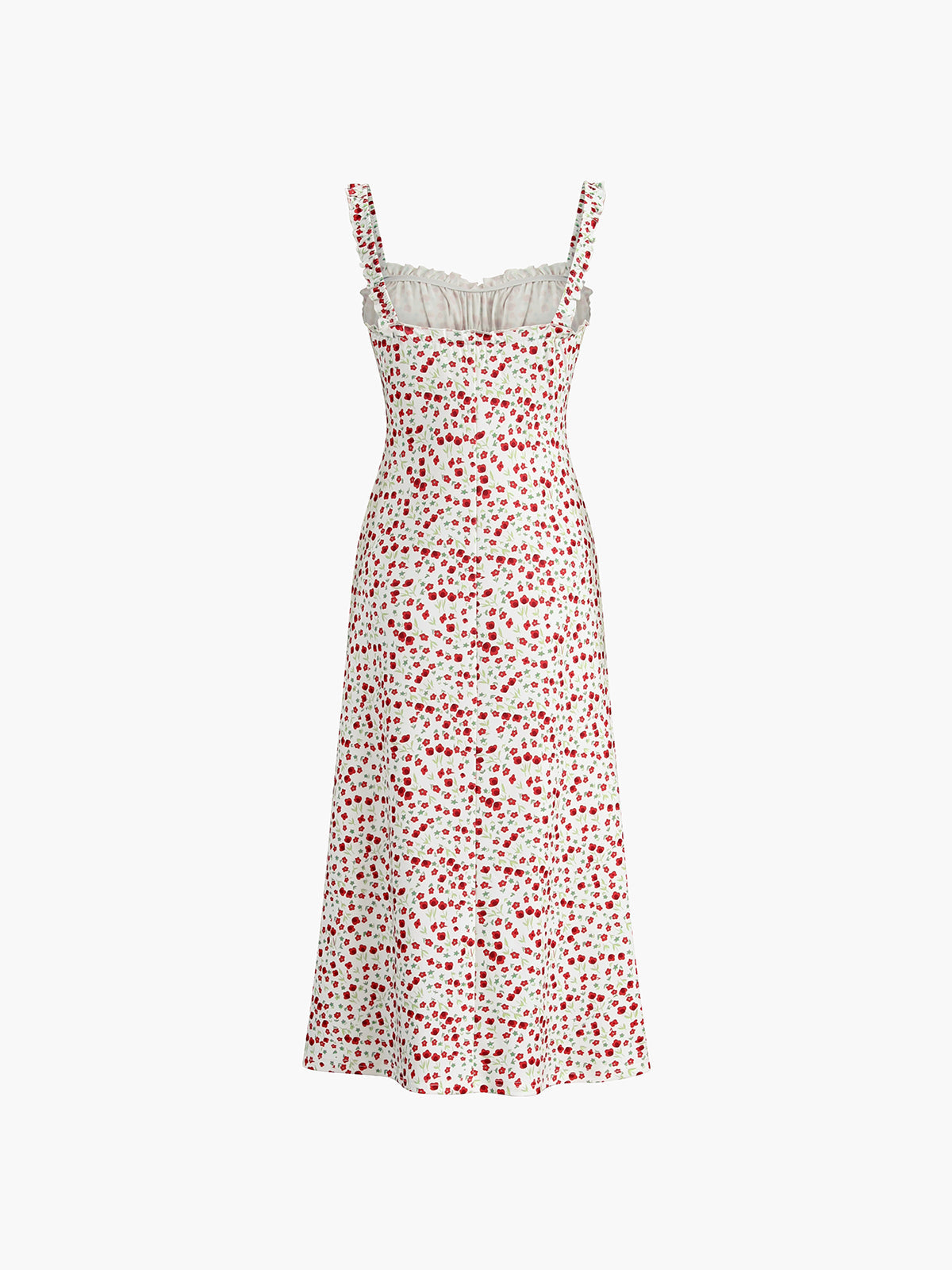 Abito bohémien da donna Chloe - Abito midi da festa con stampa floreale e spalline sottili 