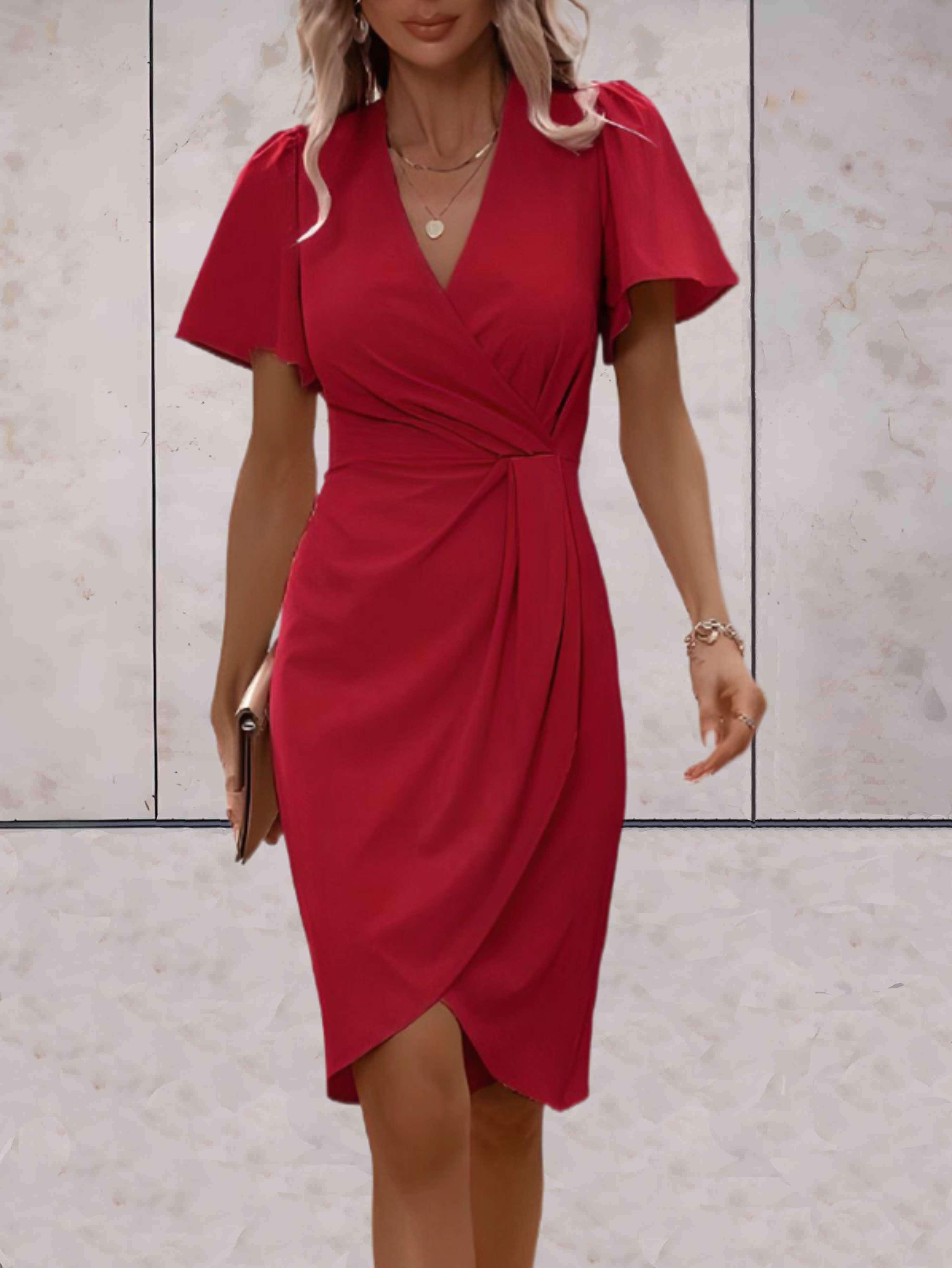 Abito avvolgente da donna Harper - Elegante abito avvolgente con scollo a V e vestibilità regolabile per ogni occasione