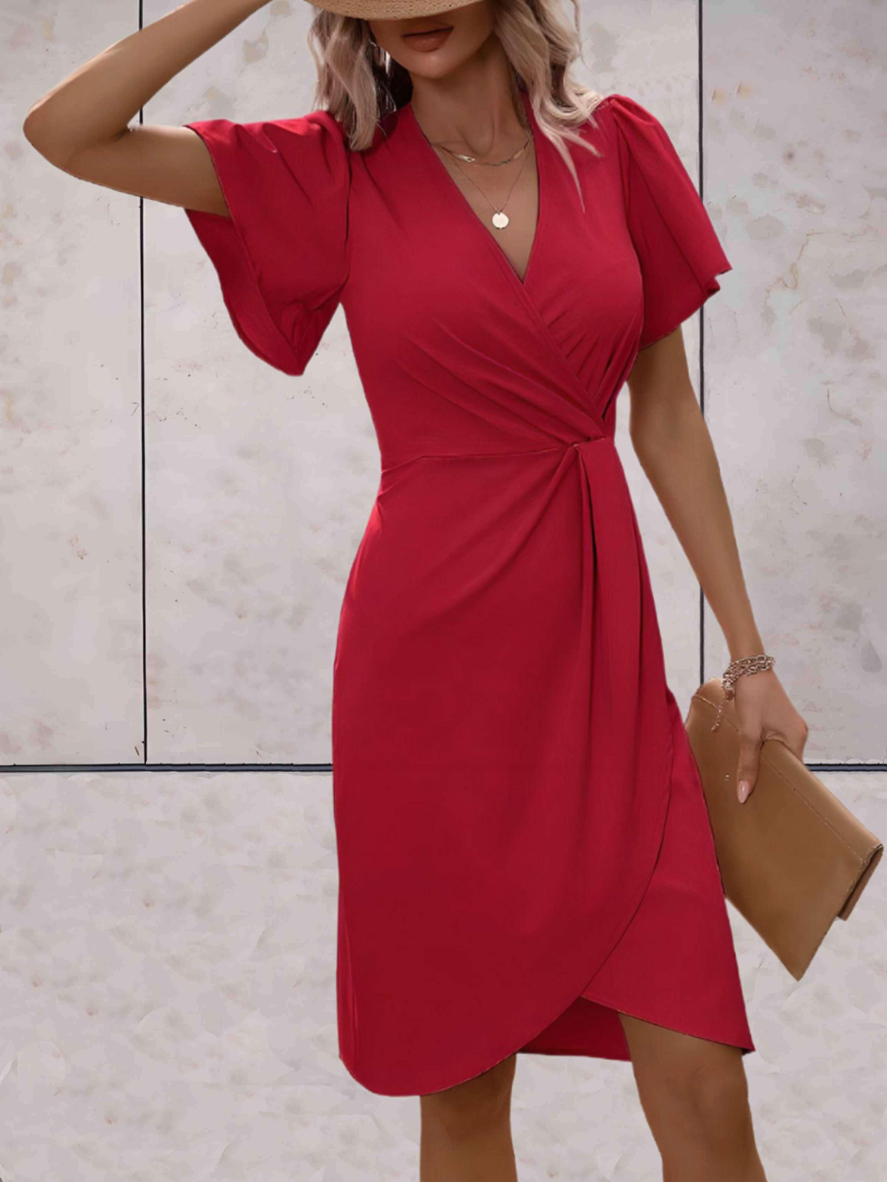 Abito avvolgente da donna Harper - Elegante abito avvolgente con scollo a V e vestibilità regolabile per ogni occasione