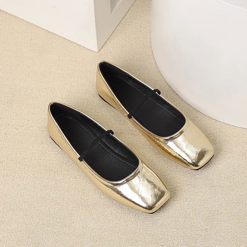 Ballerine da donna Maggie - Scarpe eleganti e moderne con punta quadrata e punta metallica