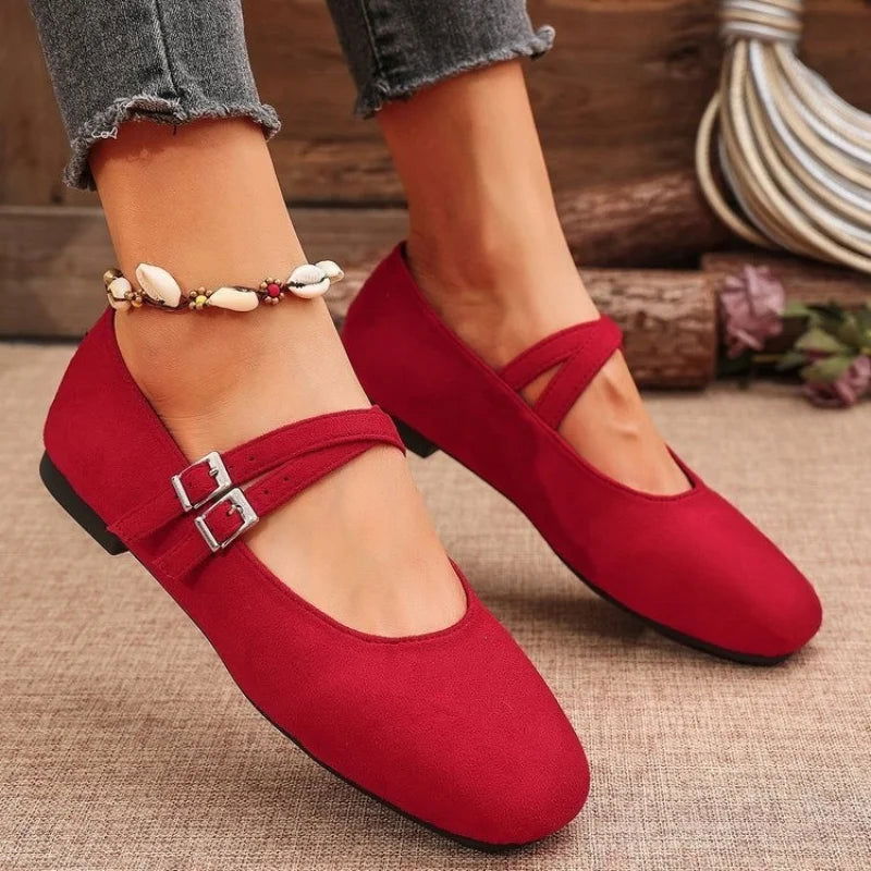 Ballerine da donna Élise – Scarpe vintage con doppio cinturino e comfort imbottito