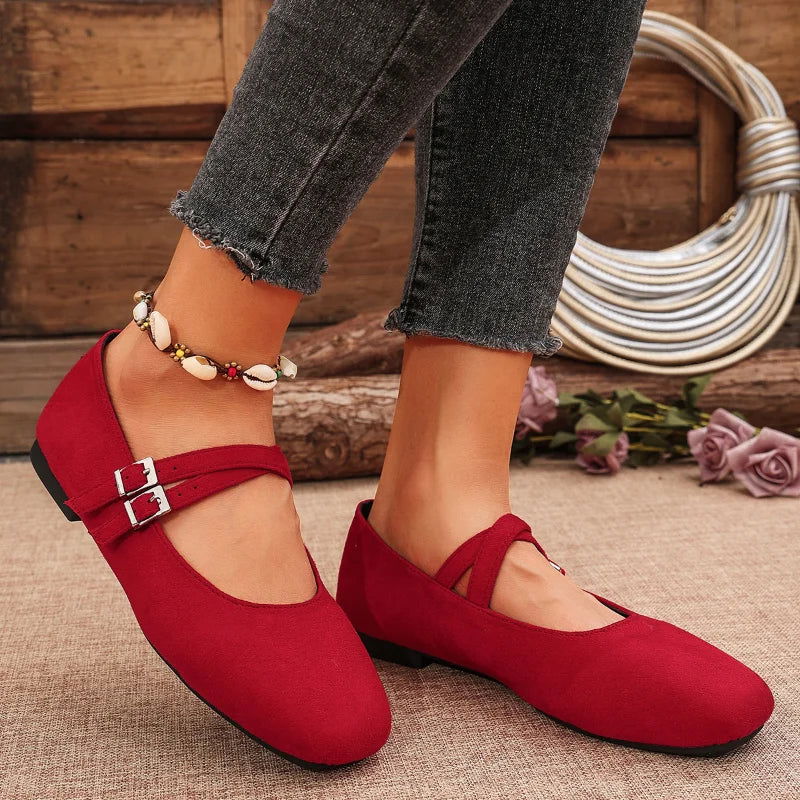 Ballerine da donna Élise – Scarpe vintage con doppio cinturino e comfort imbottito
