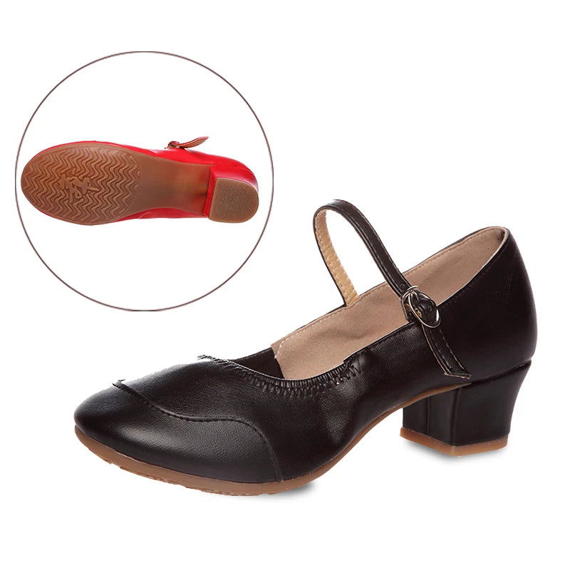 Ballerine da donna Charlotte - Eleganti scarpe con tacco basso e comodo cinturino regolabile