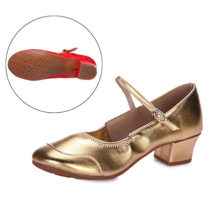 Ballerine da donna Charlotte - Eleganti scarpe con tacco basso e comodo cinturino regolabile