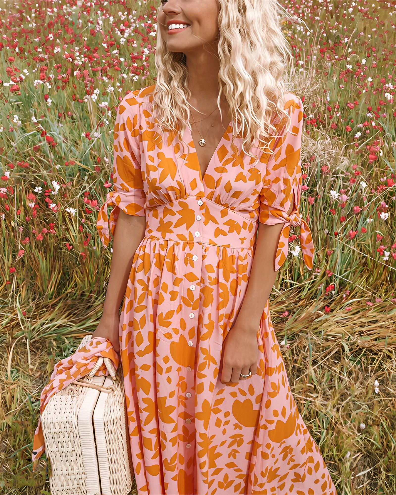 Gigi Robe Femme – Élégante Robe Orange en Tissu Luxe avec Coupe Flatteuse & Style Intemporel