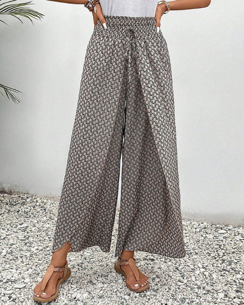 Pantaloni a gamba larga da donna Henriette: vita alta, vestibilità aderente e tessuto confortevole