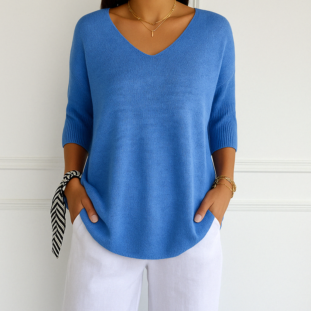 Maglione con scollo a V da donna Coraline: maglia fine, morbida ed elegante per uno stile raffinato