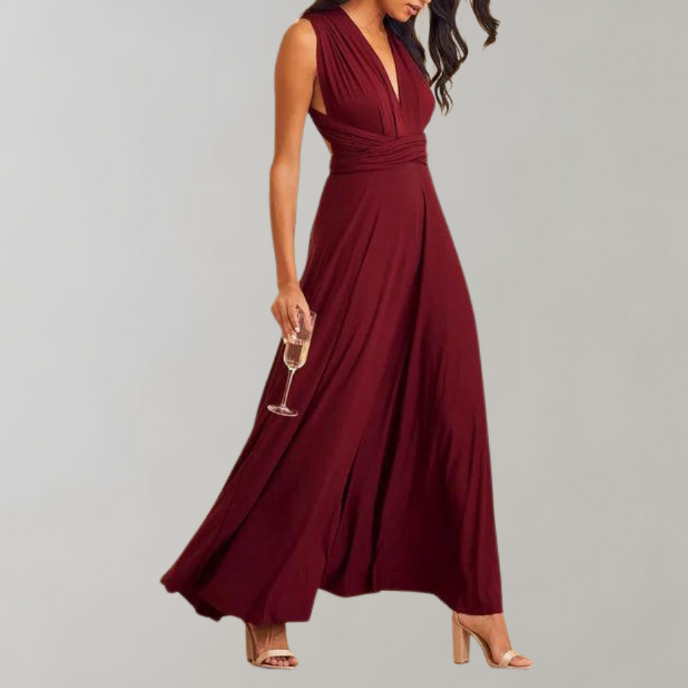 Abito da donna Thora: versatile abito avvolgente in tessuto leggero e traspirante per l'estate