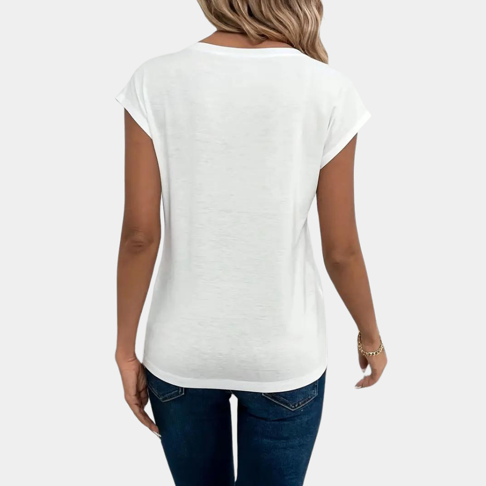T-shirt da donna Nahla – Scollo a V, tessuto leggero e traspirante per il comfort quotidiano