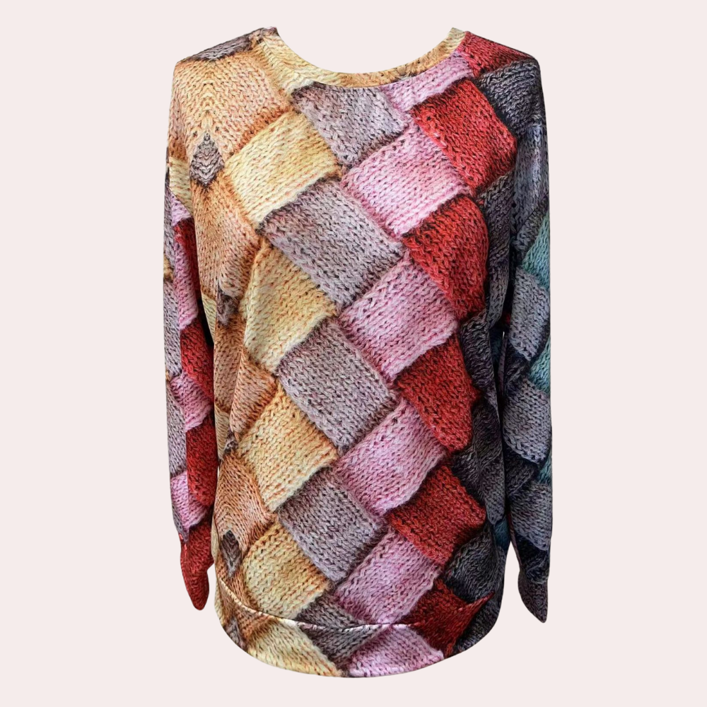 Maglione da donna Karina - Maglione lavorato a maglia colorato, stile casual e comfort alla moda