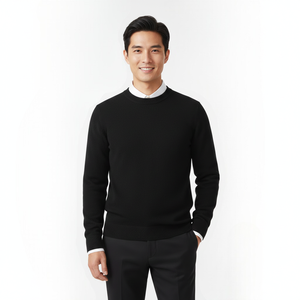 Camisola Cameron com Gola Redonda para Homem – Camisola em Lã Merino Premium Elegante e Respirável