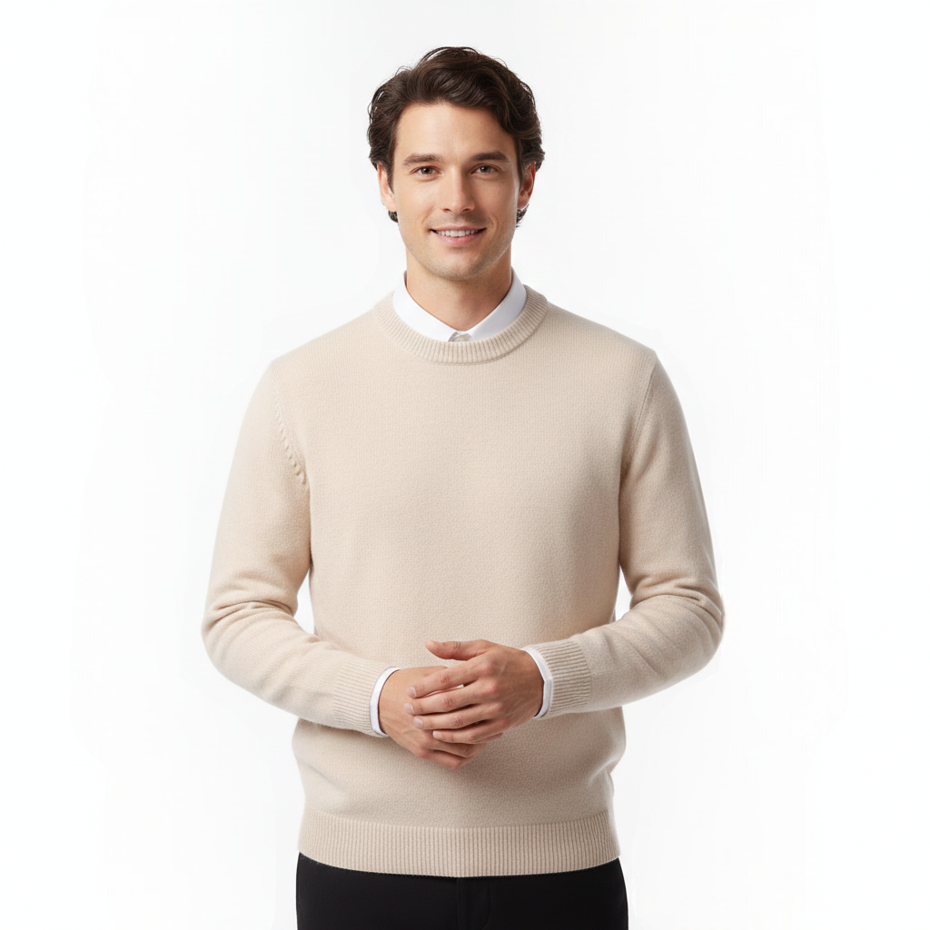 Camisola Cameron com Gola Redonda para Homem – Camisola em Lã Merino Premium Elegante e Respirável